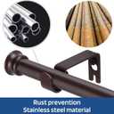 Standard Decorative Window Curtain Rods 30 to 88 Inch,5/8 Inch Diameter Small Curtain Rod Set, Heavy Duty Drapery Rods with Brackets Brown
