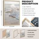 Beach Wall Art Decor Coastal Wall Art Pictures Ocean Canvas Wall Art Beige Beachy Wall Decor Boho Beach Prints Ocean Painting Coastal Artwork for Bedroom Living Room 16x24 Inch Wood Framed Set of 3