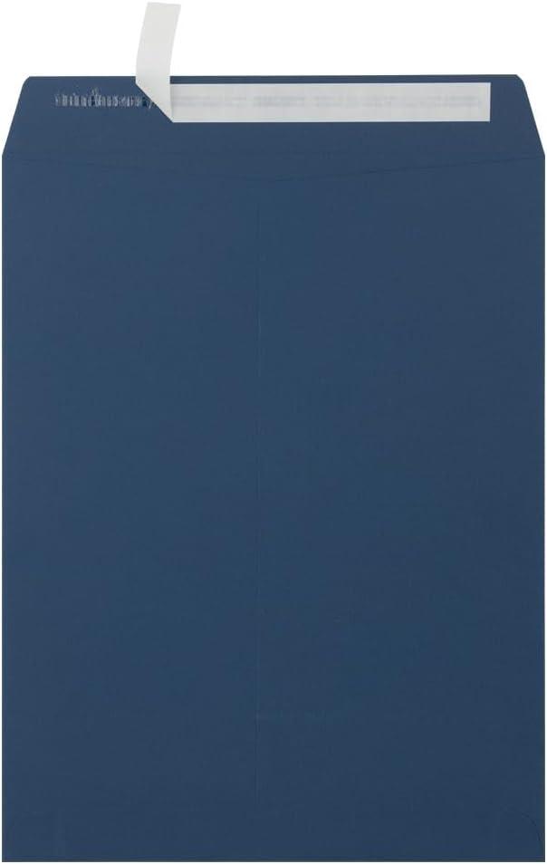 LUXPaper 10 x 13 Open End Envelopes | Peel & Press | Navy Blue | 80lb. Text | 50 Qty