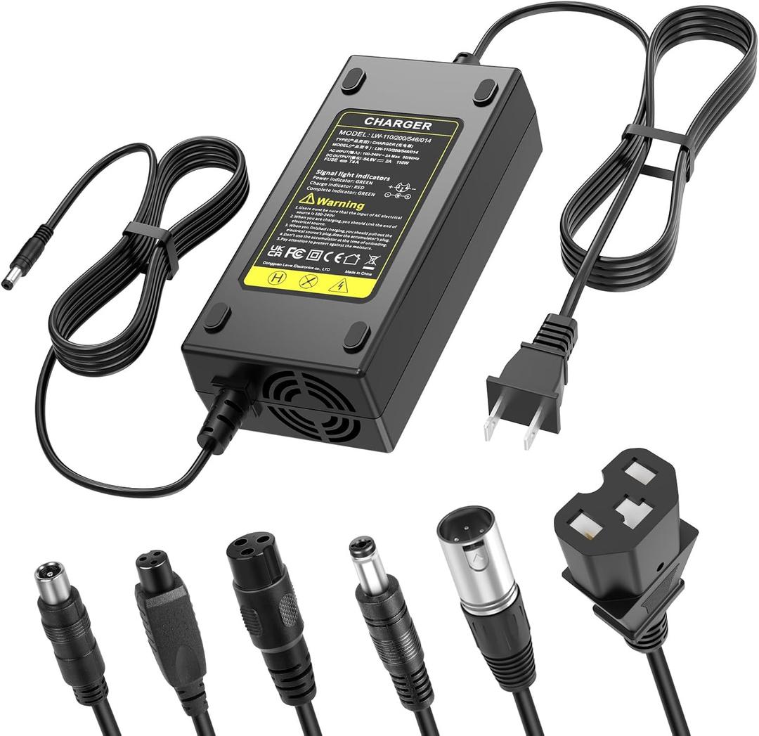 54.6V 2A Charger 7-in-1 Universal for 48 Volt Battery Charger Fast Charging for 13S Li-ion Battery
