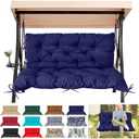 Outdoor/Indoor Swing Replacement Cushion, 2 or 3 Seats Bench Cushions with Backrest, Thicken 4" Recliner Seat Pad for Garden/Patio, Waterproof Premium Tufted Cushion with Ties(Navy Blue-40x40x4in)