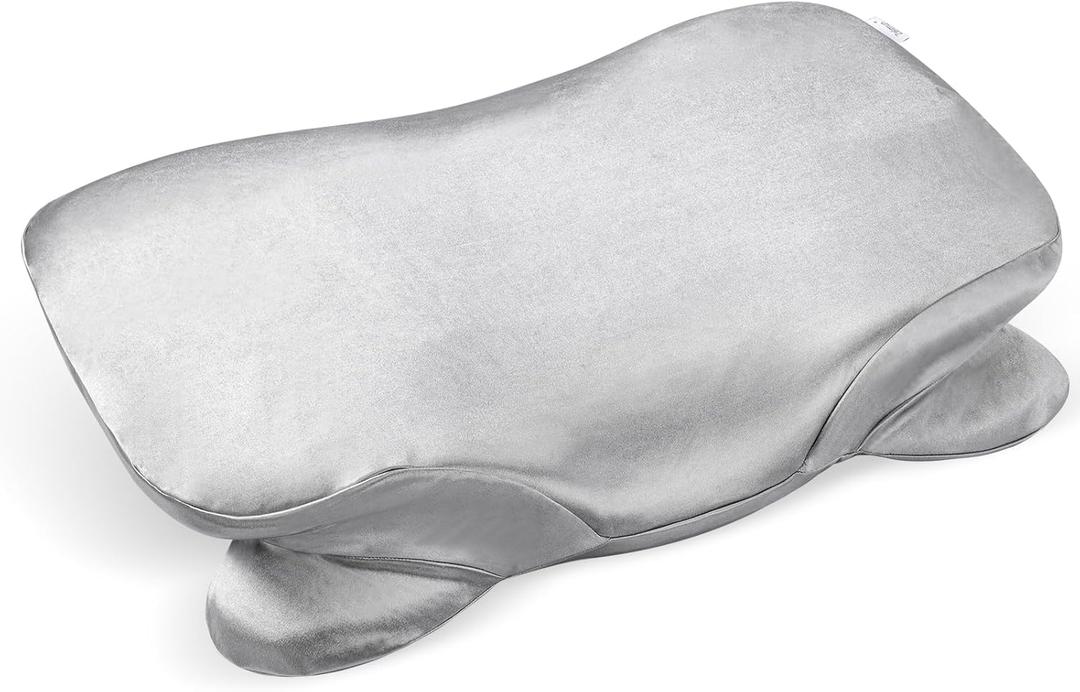 Thickened Satin Pillowcase for Zelimun Cervical Pillow, Smooth & Soft Pillowcase, Contour Pillow Cover with Zipper (Grey)