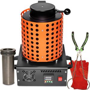 Smart Electric Melting Furnace, 2102°F PID Smelter Kiln Kit 1800 W 110 V with 3 KG Graphite Crucible Cast & Refine Gold, Silver, Copper, Aluminum in Minutes, Jewelry & Hobby Foundry Kit 2026 Upgrade
