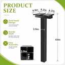 Colingmill Double Mailbox Post for Outside, 43 x 3.9 x 3.9 Inch Galvanized Steel Heavy Duty Post for 2 Mailboxes, Weather-Resistant and Mountable Black Stand for Homes(Mailbox Not Included)