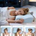 ALLJOY Cervical Neck Pillow for Sleeping,Ergonomic Memory Foam Cervical Pillow for Neck Pain Relief, Orthopedic Bed Pillow for Side Back Stomach Sleepers,Birthday for Women Men