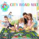 Foam Play Mat for Baby, Interlocking Foam Tiles, City Road Track Puzzle Mat 12 Pieces