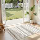 Tortania Area Rug Living Room Rugs - 3x5 Washable Large Soft Neutral Boho Moroccan Bohemian Farmhouse Rug Indoor Floor Carpet for Bedroom Under Dining Table Home Office Decor - Cream Brown