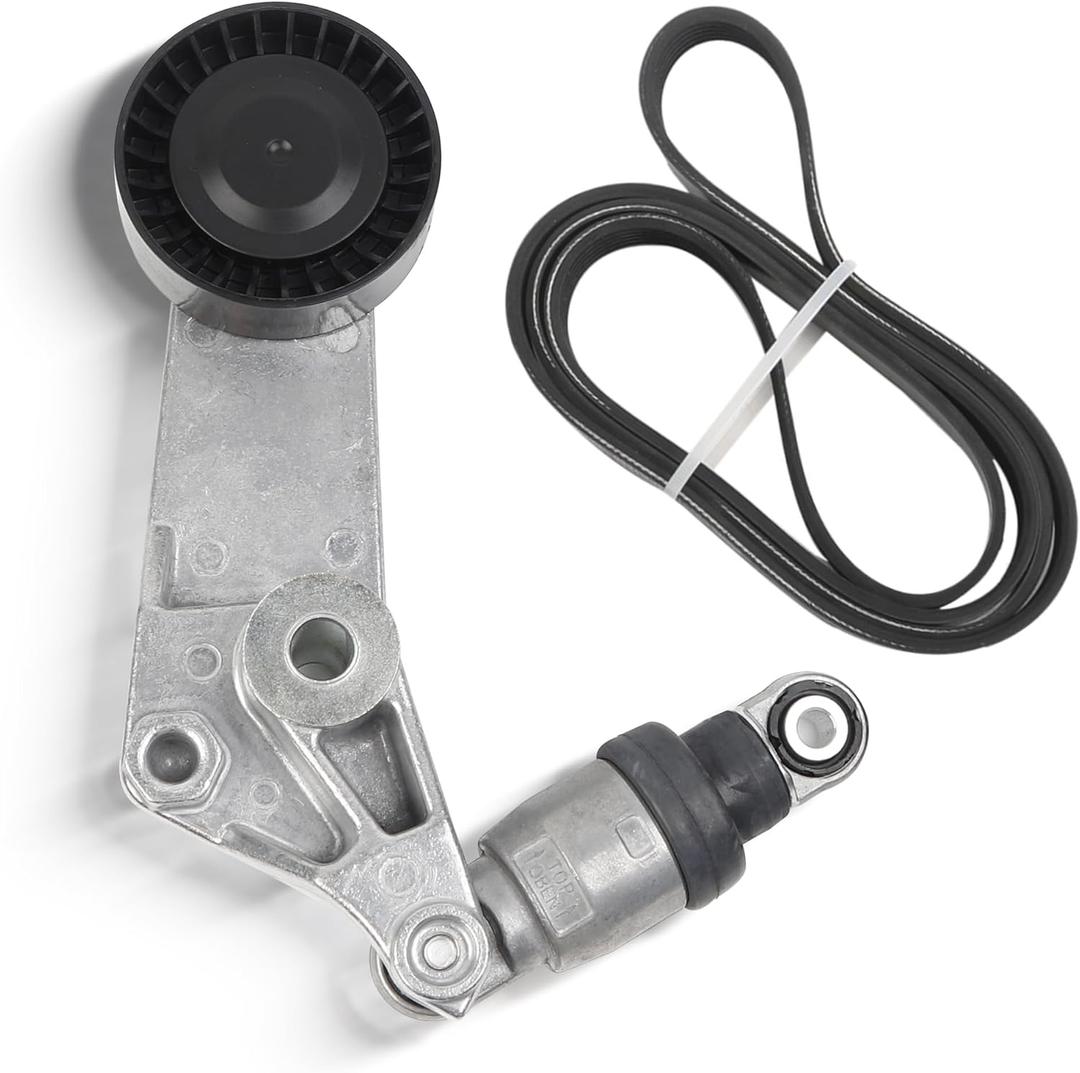 Dasbecan Serpentine Drive Belt Tensioner Pulley Kit Compatible with Chevy Prizm Toyota Celica Corolla Matrix 1998-2008, Replaces# 38286 6PK1880
