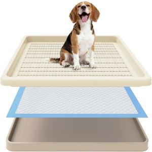 Dog Pee Pad Holder for Small and Medium Dogs, Two-Layer Mesh Dog Potty Tray, Indoor Puppy Pad Holder for Potty Training, Gentle on Paws, Easy-Clean Leak-Resistant Fits 22 22 Inches Pee Pads