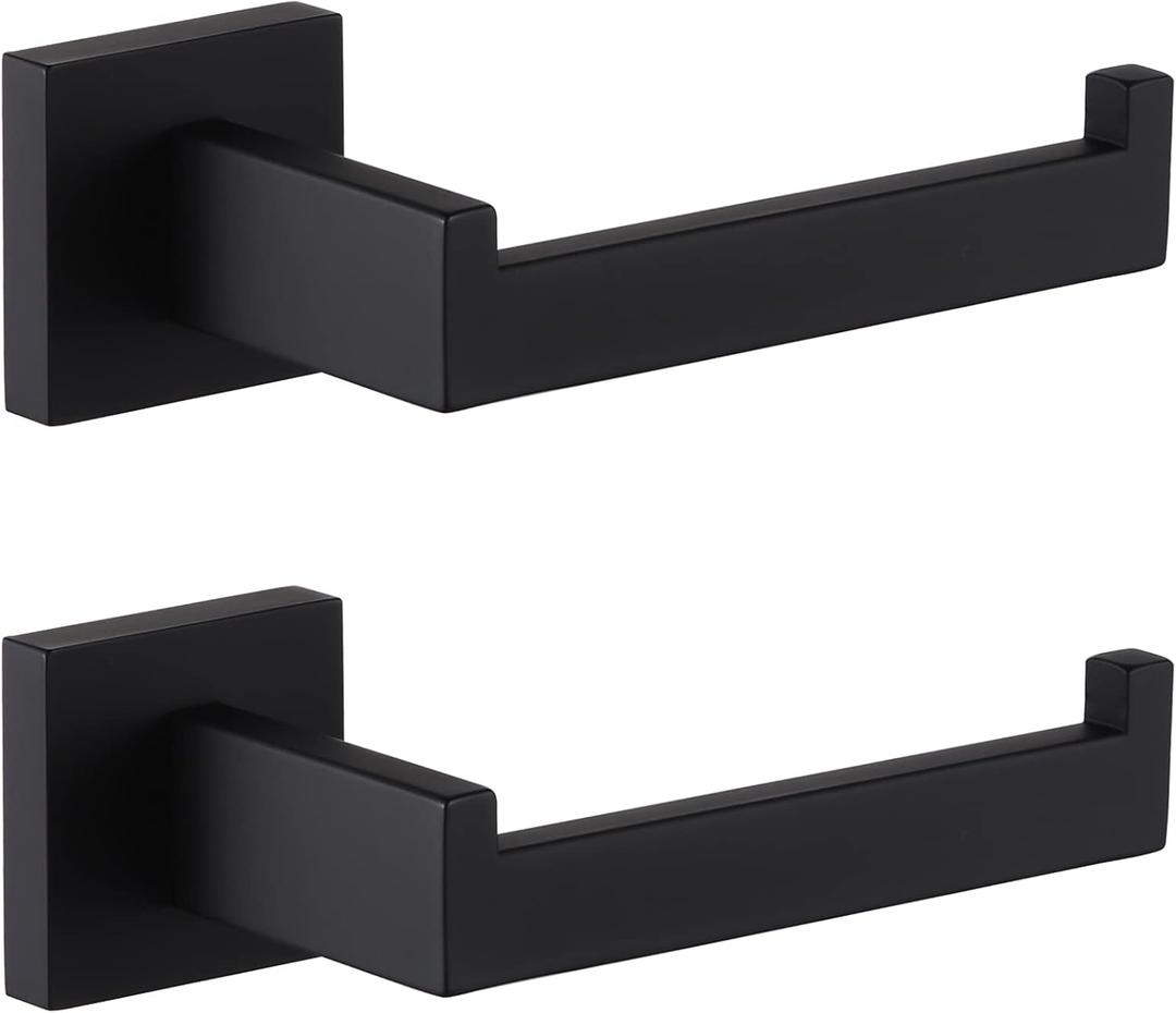 KOKOSIRI Black Toilet Paper Holders Bathroom Toilet Paper Roll Holder SUS304 Stainless Steel Contemporary Wall Mounted, 2 Pack, B2003BK-P2