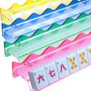 DoubleFill 4 Pack Mahjong Tile Rack & Pusher Set, Acrylic All-in-one Holders, Magnetic Mahjong Racks for Organizing Tiles, Easy to Use for Home Game Nights(Scalloped Edge,Colorful)