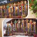 8pcs Vintage Christmas Windsocks Outdoor Hanging Decorations with Tassels Christmas Yard Decorations for Outside 3.3ft Xmas Signs for Wall Tree Home Lawn Yard Party Supplies Garden Decor