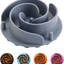 Slow Feeder Dog Bowls Insert, Animire Soft Silicone Slow Eating Dog Food Bowl for Small, Medium and Large Dogs, Compatible with Regular and Elevated Bowls (Grey)