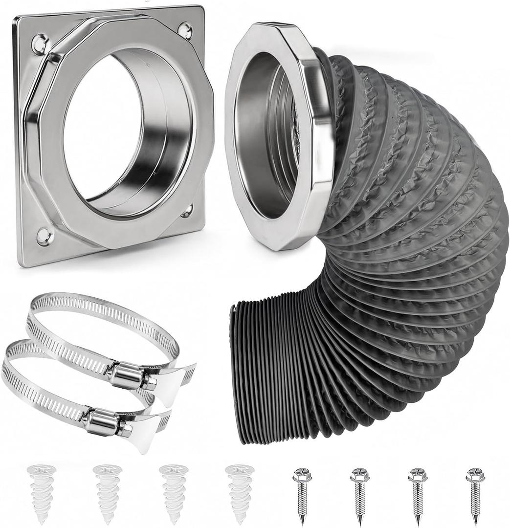 Magnetic Dryer Vent Connector, Quick Connect Dryer Vent Hose Coupling with Strong Magnetic Seal, Easy Install Dryer Vent Adapter for 4 Inch Dryer Vent Hose, DVC-180 Compatible