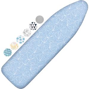 Ironing Board Cover and Pad, 15x54 Standard Size Thick Iron Padding, Scorch & Stain Resistant Ironing board cover, Heavy Duty Iron Board Padded with Adjustable Fasteners Durable Elastic Edge, Sky Blue