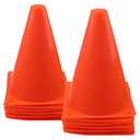 Mirepty 7 Inch Plastic Traffic Cones Sport Training Agility Marker Cone for Soccer, Skating, Football, Basketball, Indoor and Outdoor Games (Orange, 6 Pack)