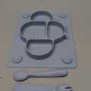 ROCCED Suction Plates for Baby placemat Spoon Fork Set for Toddlers, Silicone Baby Plates with Suction Baby Dishes for Kids Plates-Dusty blue