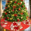 Christmas Tree Skirt 48 Inch, Green Tree Skirts Collar for Home Winter Decorations Xmas Trees Holiday Indoor Decor (Red, 48 Inch)