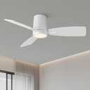 TALOYA Ceiling Fan with Lights and Remote Control 42 inch Multifunctional Quiet Fan with Three Color Temperature and High Brightness Light and Reversible Blades (White)