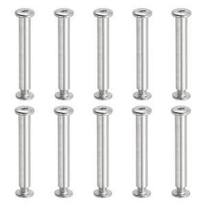 PATIKIL Hex Chicago Screws, 10 Set Binding Screw Posts M6 x 50 mm Connecting Hex Drive Socket Cap Bolt Nuts for Scrapbook Leather Belt Album Photo Furniture Repair, Silver