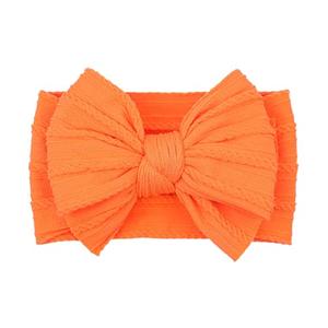 LemonSpace Handmade Fall Baby Girls Bows Soft Stretchy Nylon Hair Bands Hair Accessories Baby headbands with Bows for Newborn Baby Girls Infant Toddlers Kids(Orange)