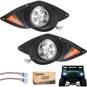 10L0L Golf Cart Head Light Kit for YAMAHA Drive G29 2007-2016 Gas or Electric Golf Cart - Front Driver Side and Passenger Side Replace 12V Headlights Light Kit Assembly, 3Pin Connector Included