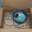 dreamysoul Metal Bird Bath for Outside, Birdbaths Outdoors with Planter and Feeder, Garden Blue Bird Baths with Solar Lights