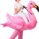 Spooktacular Creations Adult Inflatable Costume Riding an Elegant Flamingo Air Blow-up Deluxe Ride On Halloween Costume