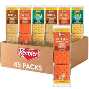 Keebler Sandwich Crackers, Lunch Snacks, Variety Pack (45 Packs) (EXP 11/21/26)