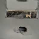 Wireless Keyboard and Mouse, Vssoplor 2.4GHz Rechargeable Compact Quiet Full-Size Keyboard and Mouse Combo with Nano USB Receiver for Windows, Laptop, PC, Notebook-Black Gold