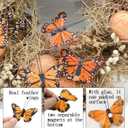 24pcs Monarch Butterflies Monarch Butterfly Decorations Kit with Magnet for Dia de Los Muertos Decorations Halloween Decorative Butterflies-2.25 inch KP06M