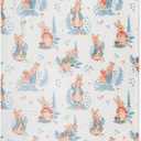 Franco Peter Rabbit Book Easter Basket Stuffer & Spring Kids Bedding Super Soft Cozy Throw, 46 in x 60 in, (Officially Licensed Product)