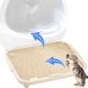 Cat Litter Ramp Litter Trapper for Cat Litter Box, 22" x 17" x 3.54" Easy Cleaning Litter Step and Stair, Easy Entry for Elder Kitten Compatible with Various Models Self Cleaning Litter Box