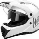 Westt Dual Sport Motorcycle Helmet Off-Road Helmets for Adults, Dual Visor Motorcycle Helmet - Full Face ATV UTV Helmet Dirt Bike Motocross Helmets DOT Approved (S (21.65-22.04 in), white)