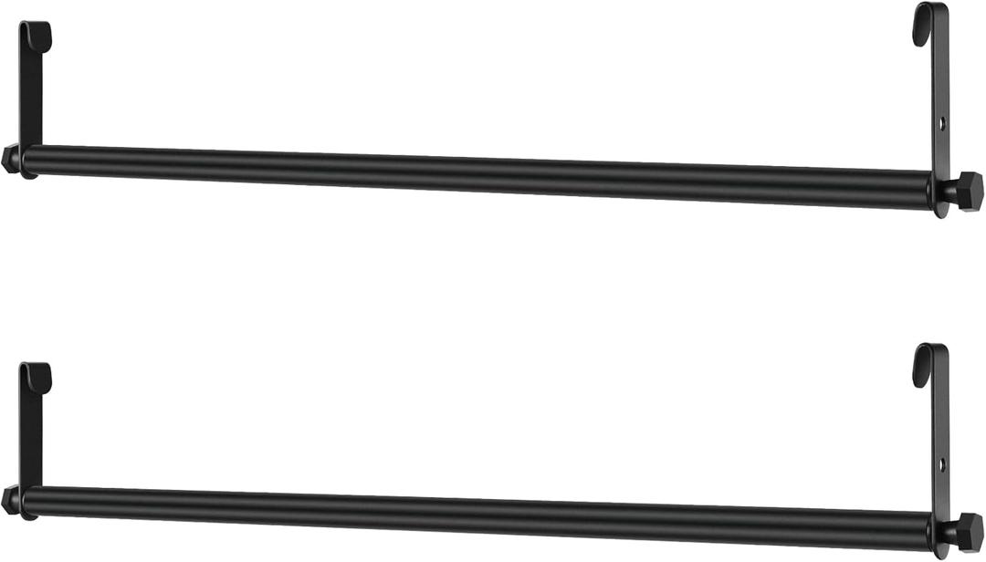 Threehoney 2 Pack Wire Shelving Garment Hanger Bar Wire Shelving Accessories Industrial Closet Clothes Rods for Home Retail Store(Black,36 Inch)