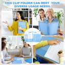 Seajan 6 Pack 3 Pocket File Folders with Clip,Water Proof Material Foldable Design for Easy Review, File Folder for Documents, Report Covers Presentation Folders, Letter Size 12.29.1inch (Blue)