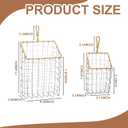 DoubleFill 2 Pcs Hanging Storage Baskets Iron Wire Handwoven Wall Baskets with Wicker Hook Rustic Wall Mounted Organizer for Organizing Mail Files Accessories Kitchen Bathroom Pantry Farmhouse Decor