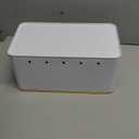 Kitchen Vegetable Storage Set of 3, Metal Onion Garlic Potato Storage Set, Kitchen Canisters Vegetable Keeper Containers with Aerating Holes and Wooden Lid (White)