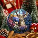 5 x Deer Ornament  Majestic Woodland Stag Ceramic Ornament, Rustic Cabin Christmas Tree Decoration, Deer Lover Gift, Wildlife Art Decor for Farmhouse, Lodge, or Holiday Dcor