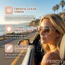 FEISEDY Polarized Women Square Sunglasses Sparkling Composite Shiny Frame B2289
