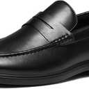 HEEZ Men's Penny Loafers, Casual Loafer Dress Shoes for Men Comfortable, Slip on Loafers for Business Formal Wedding Party Office, 11, Classic Black