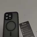 TOCOL Magnetic for iPhone 15 Pro Max Case, Upgraded Full Camera Protection, Compatible with Magsafe, Drop Protection, Translucent Matte Back Bumper Phone Cover 6.7-Inch（Black）