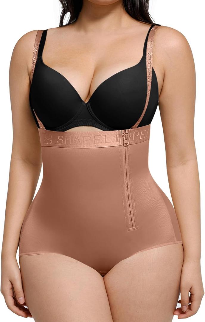 SHAPELLX Shapewear Tummy Control Panty for Women High Waist Body Shaper Waist Trainer Shaper Higher Power Panties (4X-Large, A4-drak Brown)