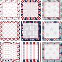 9 Pieces 4th of July Sticky Note Adhesive Independence Day Patriotic Memo Notes Self-Stick Note Pads for Reminders, Study, Work, Office, School and Home, 9 Styles