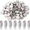 100 Pcs 100 Barbed Wire Crimp Sleeves Gritted Crimping Sleeve 2-3 Silver Provides Superior Wire Gripping Quick Splice in Line Strainer Loops (for 12.5 Ga)