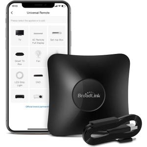 Broadlink RM4 pro Smart IR/RF Remote Control Hub with Sensor Cable(2.4GHz Wi-Fi Only)-WiFi IR/RF Blaster for Home Automation, TV, Curtain, Shades Remote, Works with Alexa, Google Assistant, IFTTT