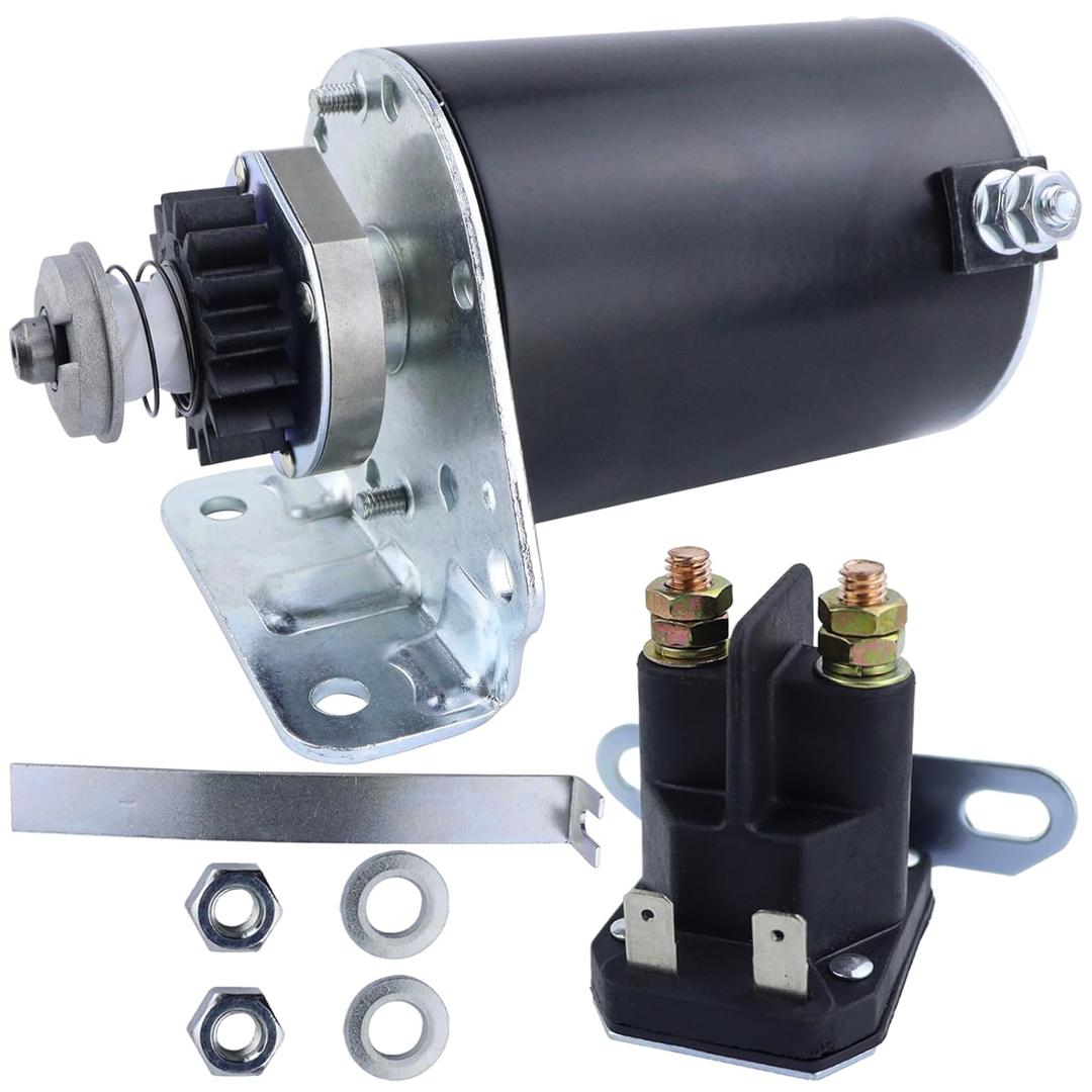 Starter 16 Teeth with Relay Compatible with Craftsman LT1000 LT2000 YTH2348 for John Deere LA120 LA130 LA135 LA140 LA145 LA150 LA155 LA165 LA175 with BS Engine AM122337 390838 497595