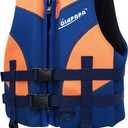 OldPAPA Kids Swim Vest, Float Swim Jacket for Toddlers, Beginner Swim Trainer Vest with Adjustable Safety Strap, Water Sports Buoyancy, Toddler Floaties, Fits Boys & Girls 30-50 lbs/2-9 yrs (Blue+Pink) M