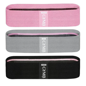 Gymb Premium Resistance Bands for Working Out - Exercise Bands to Workout Glutes, Thighs & Legs - Non Slip Cloth Booty Bands for Gym & Home Fitness, Yoga, Strength & Pilates for Men/Women - 3 Levels