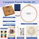 TEKWAVE Punch Needle Kit for Beginners DIY Embroidery Kit with Yarn, Fabric, Hoop, Needle & Instructions Fun Craft Kit for Adults Home Decor Gift (1Pack Horse)